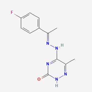 (E)-5-(2-(1-(4-fluorophenyl)ethylidene)hydrazinyl)-6-methyl-1,2,4-triazin-3(2H)-one