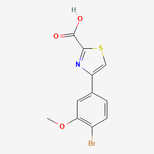 molecular formula C11H8BrNO3S B14868153 4-(4-Bromo-3-methoxy-phenyl)-thiazole-2-carboxylic acid 