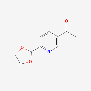 molecular formula C10H11NO3 B14868155 1-[6-(1,3-Dioxolan-2-YL)pyridin-3-YL]ethanone 