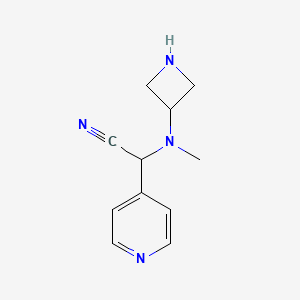 molecular formula C11H14N4 B14868166 2-(Azetidin-3-yl(methyl)amino)-2-(pyridin-4-yl)acetonitrile 