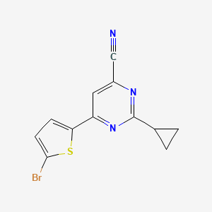 molecular formula C12H8BrN3S B14868172 6-(5-Bromothiophen-2-yl)-2-cyclopropylpyrimidine-4-carbonitrile 