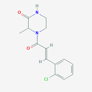 molecular formula C14H15ClN2O2 B14868192 (E)-4-(3-(2-chlorophenyl)acryloyl)-3-methylpiperazin-2-one 