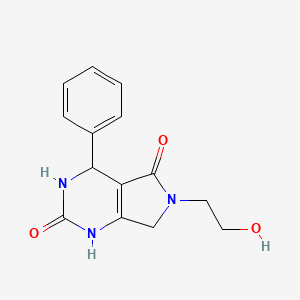 molecular formula C14H15N3O3 B14868199 6-(2-hydroxyethyl)-4-phenyl-3,4,6,7-tetrahydro-1H-pyrrolo[3,4-d]pyrimidine-2,5-dione 