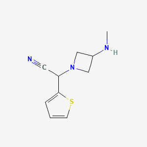 molecular formula C10H13N3S B14868227 2-(3-(Methylamino)azetidin-1-yl)-2-(thiophen-2-yl)acetonitrile 