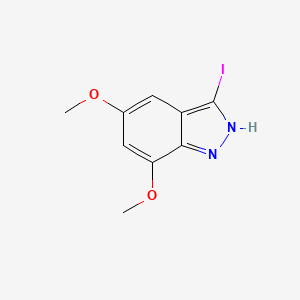 molecular formula C9H9IN2O2 B14868231 3-Iodo-5,7-dimethoxy-1H-indazole 