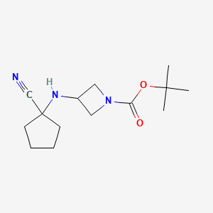 molecular formula C14H23N3O2 B14868259 Tert-butyl 3-((1-cyanocyclopentyl)amino)azetidine-1-carboxylate 