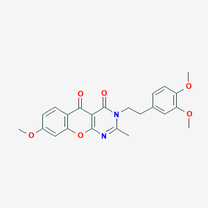 molecular formula C23H22N2O6 B14868260 3-(3,4-dimethoxyphenethyl)-8-methoxy-2-methyl-3H-chromeno[2,3-d]pyrimidine-4,5-dione 