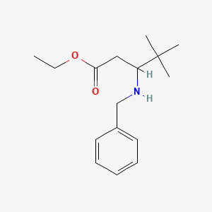 molecular formula C16H25NO2 B14868268 Ethyl 3-(benzylamino)-4,4-dimethylpentanoate 