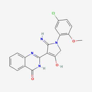 molecular formula C19H15ClN4O3 B14868272 2-(2-amino-1-(5-chloro-2-methoxyphenyl)-4-oxo-4,5-dihydro-1H-pyrrol-3-yl)quinazolin-4(3H)-one 