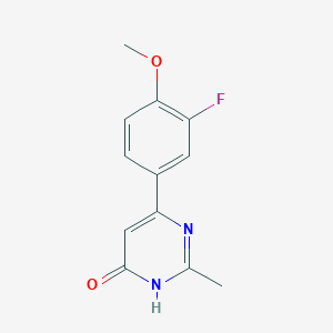 molecular formula C12H11FN2O2 B1486828 6-(3-Fluoro-4-methoxyphenyl)-2-methylpyrimidin-4-ol CAS No. 1970572-70-3