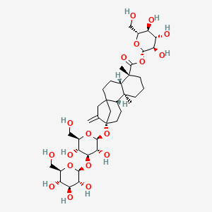 molecular formula C38H60O18 B14868287 [(2S,3R,4S,5S,6R)-3,4,5-trihydroxy-6-(hydroxymethyl)oxan-2-yl] (4S,5R,9S,10R,13S)-13-[(2S,3R,4S,5R,6R)-3,5-dihydroxy-6-(hydroxymethyl)-4-[(2S,3R,4S,5S,6R)-3,4,5-trihydroxy-6-(hydroxymethyl)oxan-2-yl]oxyoxan-2-yl]oxy-5,9-dimethyl-14-methylidenetetracyclo[11.2.1.01,10.04,9]hexadecane-5-carboxylate 