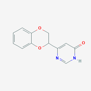 molecular formula C12H10N2O3 B1486834 6-(2,3-二氢苯并[b][1,4]二氧杂环-2-基)嘧啶-4-醇 CAS No. 2098088-23-2