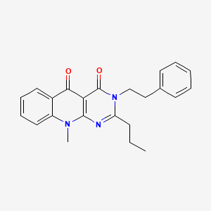 10-methyl-3-phenethyl-2-propylpyrimido[4,5-b]quinoline-4,5(3H,10H)-dione