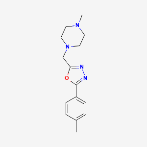 molecular formula C15H20N4O B14868357 2-(4-Methylphenyl)-5-[(4-methylpiperazin-1-yl)methyl]-1,3,4-oxadiazole CAS No. 904509-31-5