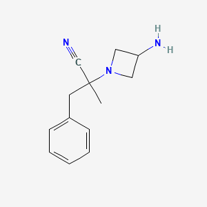 2-(3-Aminoazetidin-1-yl)-2-methyl-3-phenylpropanenitrile