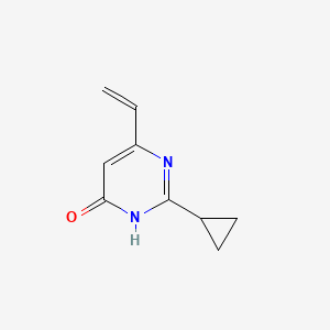molecular formula C9H10N2O B1486838 2-环丙基-6-乙烯基嘧啶-4-醇 CAS No. 2091639-59-5