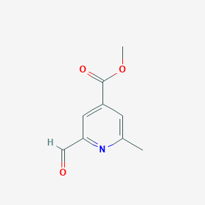 molecular formula C9H9NO3 B14868384 Methyl 2-formyl-6-methylisonicotinate 