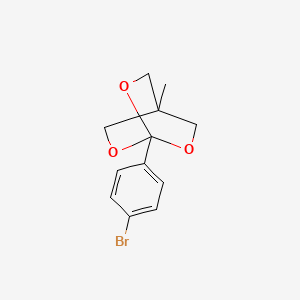 molecular formula C12H13BrO3 B14868387 1-(4-Bromophenyl)-4-methyl-2,6,7-trioxabicyclo[2.2.2]octane 