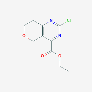 molecular formula C10H11ClN2O3 B14868395 Ethyl 2-chloro-7,8-dihydro-5H-pyrano[4,3-D]pyrimidine-4-carboxylate 