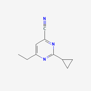 molecular formula C10H11N3 B14868417 2-Cyclopropyl-6-ethylpyrimidine-4-carbonitrile 