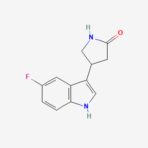 molecular formula C12H11FN2O B14868440 4-(5-fluoro-1H-indol-3-yl)pyrrolidin-2-one 