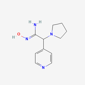 molecular formula C11H16N4O B14868460 (Z)-N'-hydroxy-2-(pyridin-4-yl)-2-(pyrrolidin-1-yl)acetimidamide 