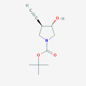 molecular formula C11H17NO3 B1486849 (3R,4S)-3-乙炔基-4-羟基吡咯烷-1-羧酸叔丁酯 CAS No. 2166206-92-2