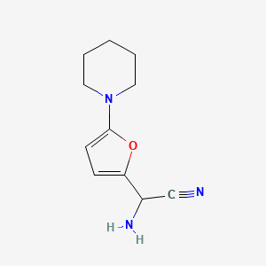 2-Amino-2-(5-(piperidin-1-yl)furan-2-yl)acetonitrile