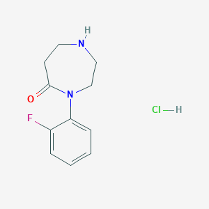 molecular formula C11H14ClFN2O B1486852 4-(2-氟苯基)-1,4-二氮杂环庚烷-5-酮盐酸盐 CAS No. 2098109-87-4