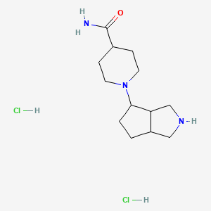 molecular formula C13H25Cl2N3O B1486853 1-{Octahydrocyclopenta[c]pyrrol-4-yl}piperidine-4-carboxamide dihydrochloride CAS No. 2098004-00-1