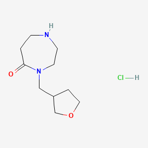 molecular formula C10H19ClN2O2 B1486854 4-[(Oxolan-3-yl)methyl]-1,4-diazepan-5-one hydrochloride CAS No. 2098129-77-0