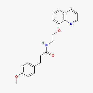 molecular formula C21H22N2O3 B14868547 3-(4-methoxyphenyl)-N-(2-(quinolin-8-yloxy)ethyl)propanamide 