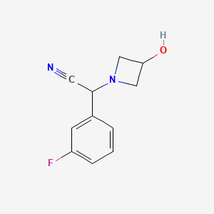 molecular formula C11H11FN2O B14868551 2-(3-Fluorophenyl)-2-(3-hydroxyazetidin-1-yl)acetonitrile 