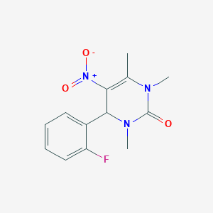 molecular formula C13H14FN3O3 B14868556 4-(2-fluorophenyl)-1,3,6-trimethyl-5-nitro-3,4-dihydropyrimidin-2(1H)-one 