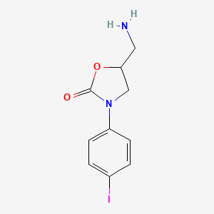 molecular formula C10H11IN2O2 B14868558 5-(Aminomethyl)-3-(4-iodophenyl)oxazolidin-2-one 