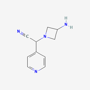 molecular formula C10H12N4 B14868563 2-(3-Aminoazetidin-1-yl)-2-(pyridin-4-yl)acetonitrile 