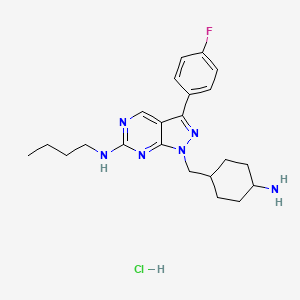 molecular formula C22H30ClFN6 B14868572 1-[(4-aminocyclohexyl)methyl]-N-butyl-3-(4-fluorophenyl)pyrazolo[3,4-d]pyrimidin-6-amine;hydrochloride 