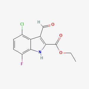 molecular formula C12H9ClFNO3 B1486858 Ethyl 4-chloro-7-fluoro-3-formyl-1H-indole-2-carboxylate CAS No. 1360899-91-7