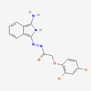 (Z)-N'-(3-amino-1H-isoindol-1-ylidene)-2-(2,4-dibromophenoxy)acetohydrazide