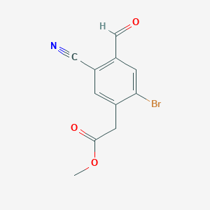 molecular formula C11H8BrNO3 B1486860 Methyl 2-bromo-5-cyano-4-formylphenylacetate CAS No. 1804381-37-0