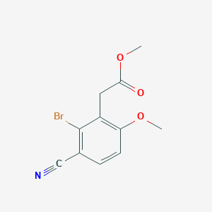 molecular formula C11H10BrNO3 B1486865 Methyl 2-bromo-3-cyano-6-methoxyphenylacetate CAS No. 1806853-11-1