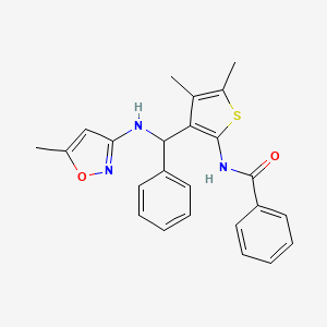 N-(4,5-dimethyl-3-(((5-methylisoxazol-3-yl)amino)(phenyl)methyl)thiophen-2-yl)benzamide