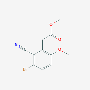 molecular formula C11H10BrNO3 B1486868 Methyl 3-bromo-2-cyano-6-methoxyphenylacetate CAS No. 1805020-14-7