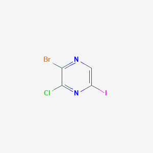 molecular formula C4HBrClIN2 B14868728 2-Bromo-3-chloro-5-iodopyrazine 