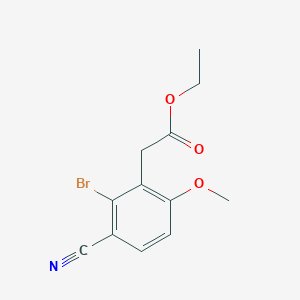 molecular formula C12H12BrNO3 B1486873 Ethyl 2-bromo-3-cyano-6-methoxyphenylacetate CAS No. 1807081-33-9