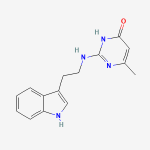 molecular formula C15H16N4O B14868744 2-((2-(1H-indol-3-yl)ethyl)amino)-6-methylpyrimidin-4-ol 