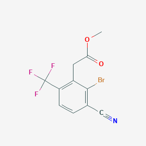 molecular formula C11H7BrF3NO2 B1486875 Methyl 2-bromo-3-cyano-6-(trifluoromethyl)phenylacetate CAS No. 1804407-60-0