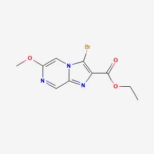 molecular formula C10H10BrN3O3 B1486876 Ethyl 3-bromo-6-methoxyimidazo[1,2-a]pyrazine-2-carboxylate CAS No. 2113854-78-5