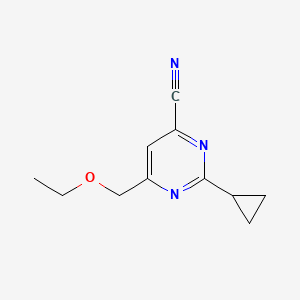 molecular formula C11H13N3O B14868769 2-Cyclopropyl-6-(ethoxymethyl)pyrimidine-4-carbonitrile 