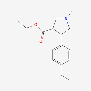 molecular formula C16H23NO2 B14868784 Ethyl 4-(4-ethylphenyl)-1-methylpyrrolidine-3-carboxylate 